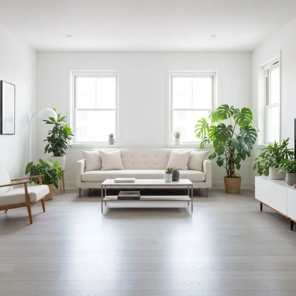 Clean living room after professional house cleaning